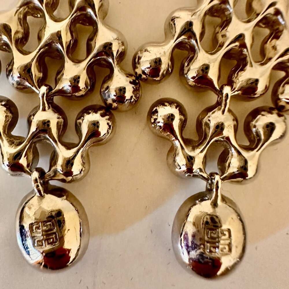 Givenchy Silvertone Swarovski Crystal Necklace Choker & Earrings Set New without - Picture 3 of 7